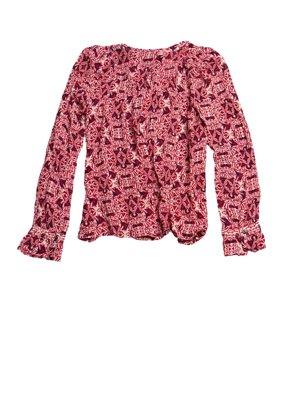 ✨ba&sh Rodeo Lady Blouse Red Print XS US 4 Boho Top✨ - Picture 8 of 8